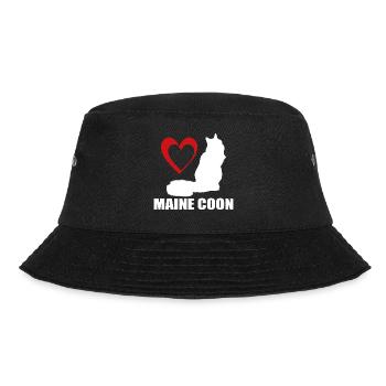 Katzen Maine Coon Katzenhalter Geschenkidee - Bucket Hat - Schwarz - Vorne - Lela (165cm)