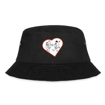 Playful lovers in the heart - Bucket Hat - black - Front - Lela (165cm)