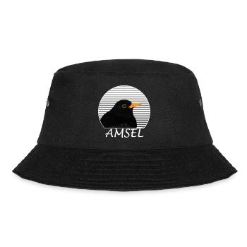 Amsel Vogel Zeichnung Ornithologe Biologe - Bucket Hat - Schwarz - Vorne - Lela (165cm)