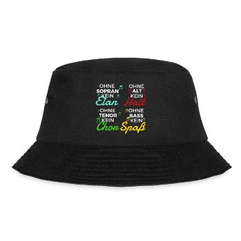 Ohne Bass kein Spass Sopran Elan Tenor Chor alt - Bucket Hat - Schwarz - Vorne - Lela (165cm)