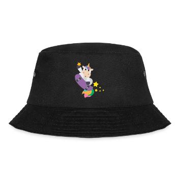 Einhorn Skateboarden Magie Sterne Kindergeschenk - Bucket Hat - Schwarz - Vorne - Lela (165cm)