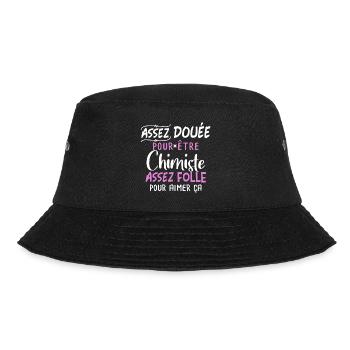 Chimiste humour métier femme, idée cadeau métier - Bob - noir - Devant - Lela (165cm)