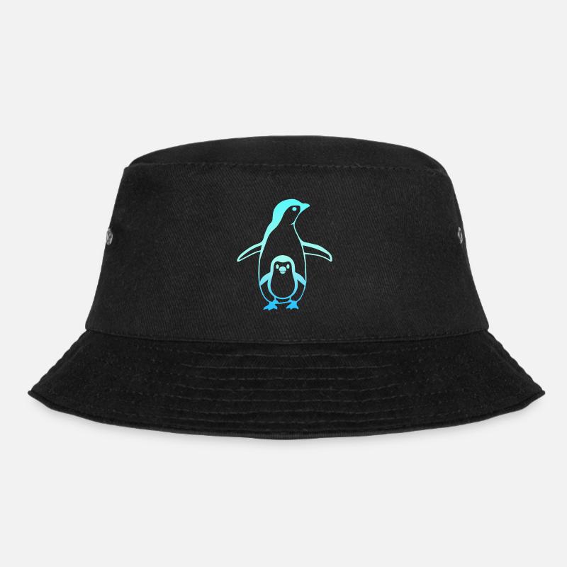 Pinguin Vater und Sohn Tattoo Tiere Geschenkidee - Bucket Hat - Schwarz