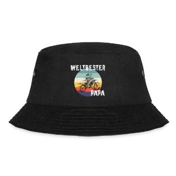 Schwester Motorcross Weltbeste Papa Vintage - Bucket Hat - Schwarz - Vorne - Lela (165cm)
