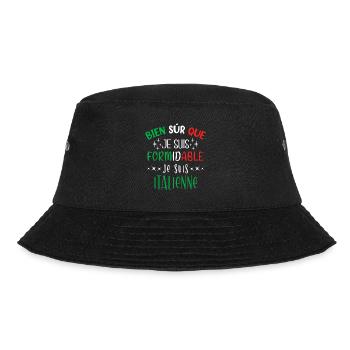 Italienne humour ville, idée cadeau drapeau Italie - Bob - noir - Devant - Lela (165cm)