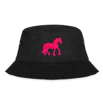 Horse Horses Riding Equestrian Pony Western Shirt - Bucket Hat - black - Front - Lela (165cm)