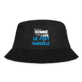 J'aime le foot et Marseille cadeau humour - Bob - noir - Devant - Lela (165cm)