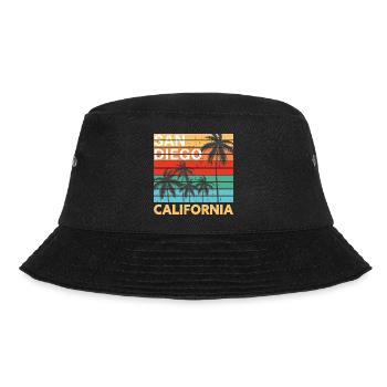 San Diego California Colorful Vintage - Bucket Hat - Schwarz - Vorne - Lela (165cm)