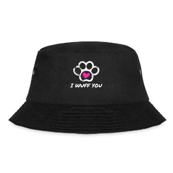 I WUFF YOU - Dog Love Cool Funny Sayings/w - Bucket Hat - black - Front - Lela (165cm)