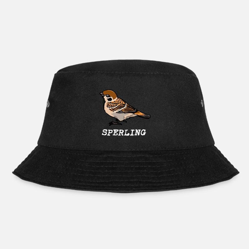 Sperling mit Name hell - Bucket Hat - Schwarz