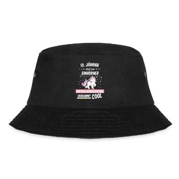 Geburtstag 10 Geburtstag Einhorn Spruch Party - Bucket Hat - Schwarz - Vorne - Lela (165cm)