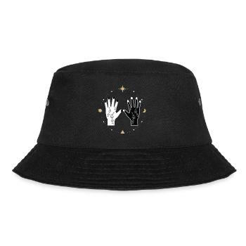 Universum Spirituell Tattoo Hände Mond Sterne - Bucket Hat - Schwarz - Vorne - Lela (165cm)