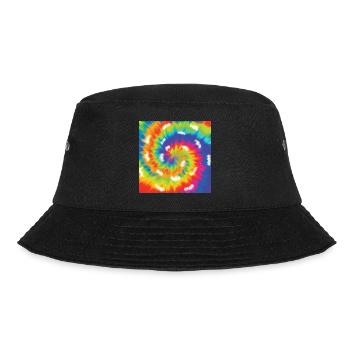 Krawatte Farbstoff Muster - Regenbogen bunte Kunst-Liebhaber-Geschenk - Bucket Hat - Schwarz - Vorne - Lela (165cm)