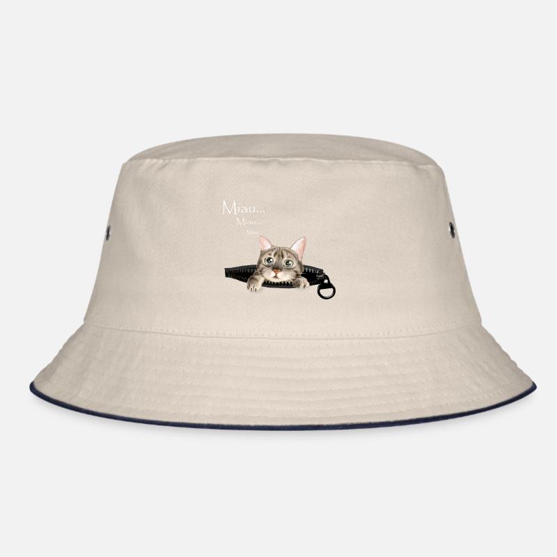 Kätzchen schaut aus Tasche mit Reisverschluss... Bucket Hat