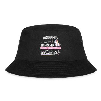 Erzieher Erzieherin Kindergärtnerin Spruch Beruf - Bucket Hat - Schwarz - Vorne - Lela (165cm)