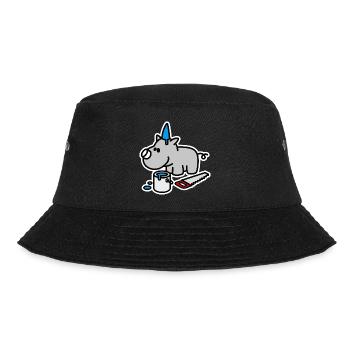 Funny RhinoCeros Birthday Party Hat Party Cute - Bucket Hat - black - Front - Lela (165cm)