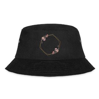 Geometric elegance with pink flowers - Bucket Hat - black - Front - Lela (165cm)
