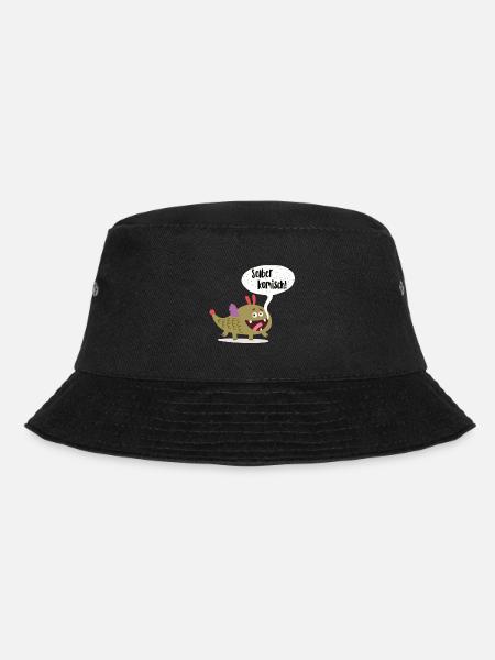 Lustiges Monster mit Sprechblase Selber komisch! - Bucket Hat - Schwarz