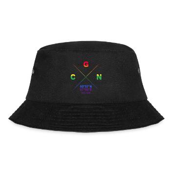 CGN Köln Mülheim Veedel Koordinaten Gay Pride CSD - Bucket Hat - Schwarz - Vorne - Lela (165cm)