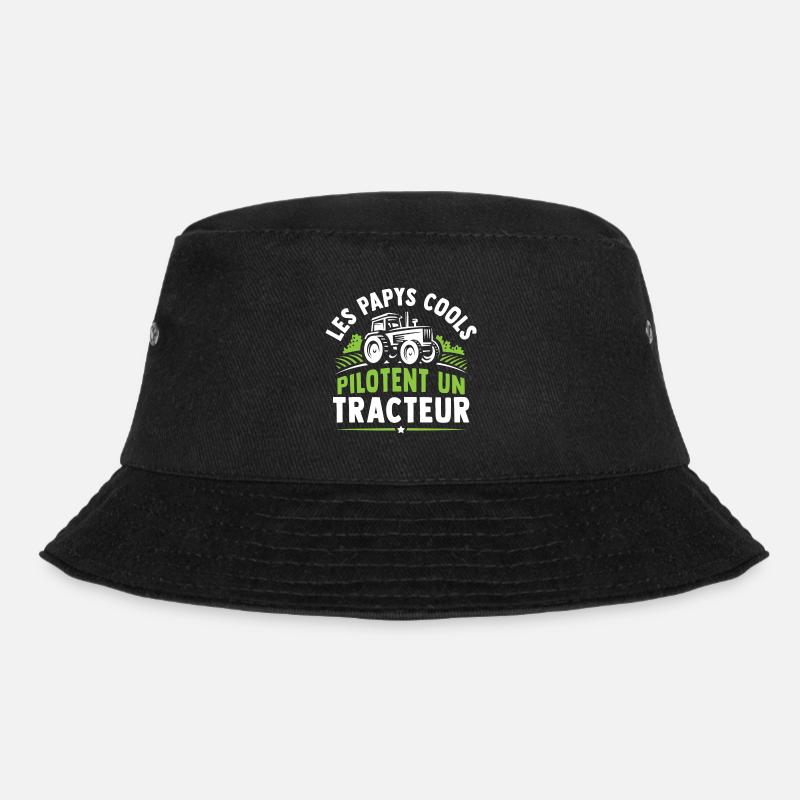les papys cools pilotent un tracteur - Bob - noir
