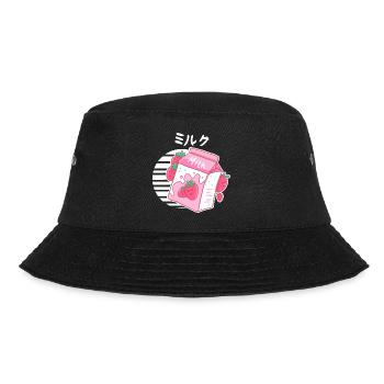 Ästhetische rosa Pastell koreanische - Bucket Hat - Schwarz - Vorne - Lela (165cm)