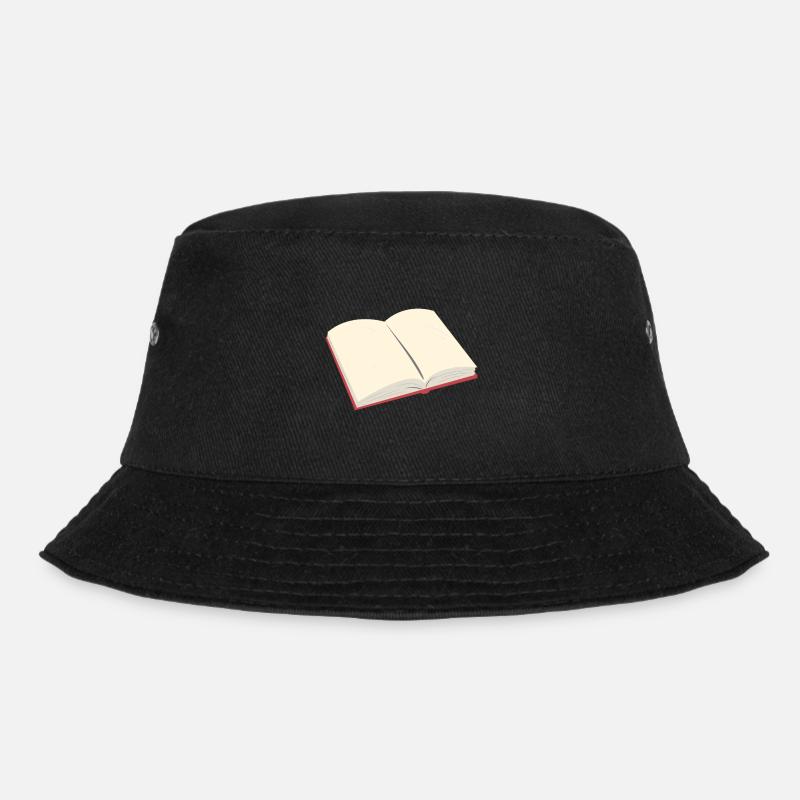 Offenes Buch - Bucket Hat - Schwarz