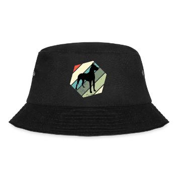 Süßes Doggen Vintage Deutsche Doggen Hunde Gassi - Bucket Hat - Schwarz - Vorne - Lela (165cm)