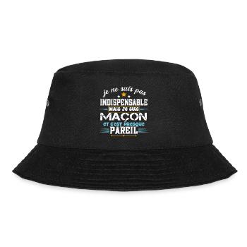 Maçon, idée cadeau maçonnerie béton. Humour métier - Bob - noir - Devant - Lela (165cm)