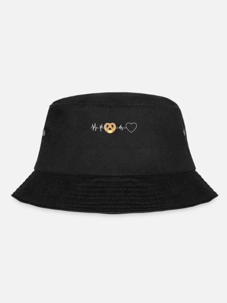 Herz EKG Brezel Herzfrequenz Brezel - Bucket Hat - Schwarz