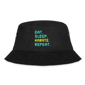 Eat. Sleep. karate. Repeat. - Bucket Hat - black - Front - Lela (165cm)