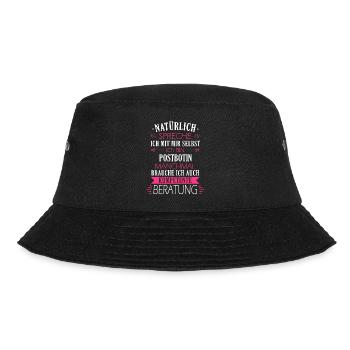 Postbotin Briefträgerin Post Paketdienst Spruch - Bucket Hat - Schwarz - Vorne - Lela (165cm)