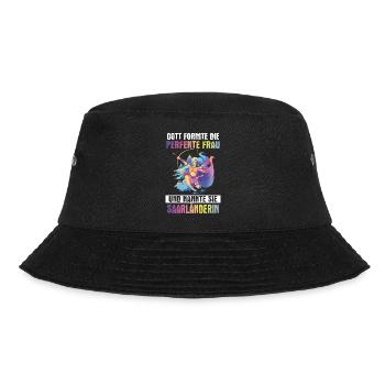 Saarland Saarländerin Saarländer Spruch - Bucket Hat - Schwarz - Vorne - Lela (165cm)