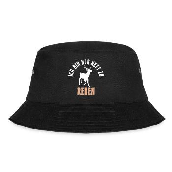 Ich bin nur nett zu Rehen Reh - Bucket Hat - Schwarz - Vorne - Lela (165cm)