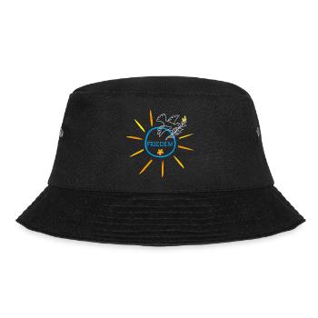 Friedenstaube, Sonne, Frieden, Ukraine - Bucket Hat - Schwarz - Vorne - Lela (165cm)