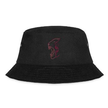 Doppelgesicht in einer Linie - Mensch & Tier - Bucket Hat - Schwarz - Vorne - Lela (165cm)