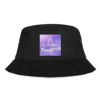 lustiger Spruch: "In dubio Prosecco" - Bucket Hat - Schwarz - Vorne - Lela (165cm)