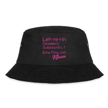 Lehrerin Lehrerinnen Unterrichten Schule Pädagogin - Bucket Hat - Schwarz - Vorne - Lela (165cm)