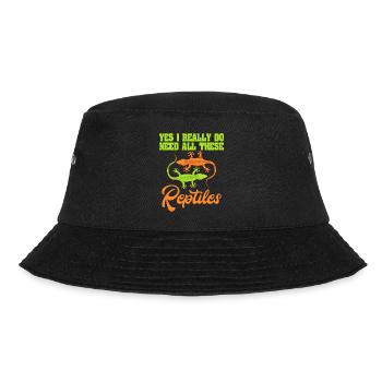 Cute Green Lizard Pet Lizard Reptile "Yes I - Bucket Hat - Schwarz - Vorne - Lela (165cm)