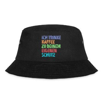 Kaffeeliebhaber Statement Kaffeetrinker Kaffee - Bucket Hat - Schwarz - Vorne - Lela (165cm)