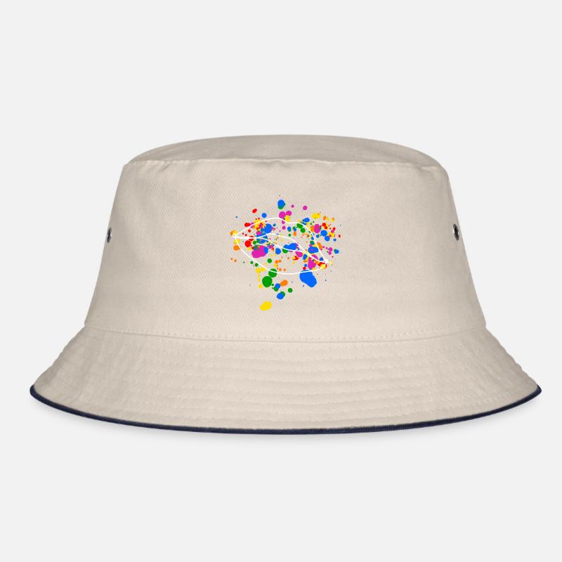 Volle LGBT Pride Lippen mit bunten Farbklecksen Bucket Hat