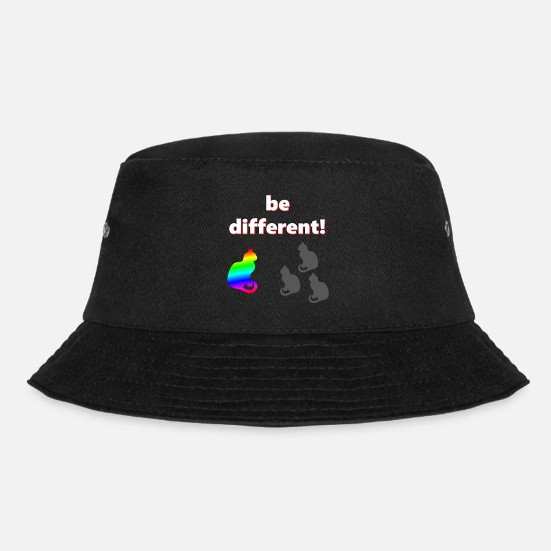 Be different, katzen Design, kluge Sprüche - Bucket Hat - Schwarz