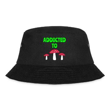 Addicted to fly agarics (three fly agarics) - Bucket Hat - black - Front - Lela (165cm)