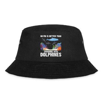 With Dolphins Swimming Dolphin Ocean Sea Mammal - Bucket Hat - black - Front - Lela (165cm)