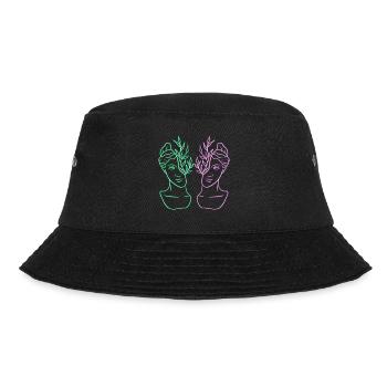 Double Roman statue neon black background - Bucket Hat - black - Front - Lela (165cm)