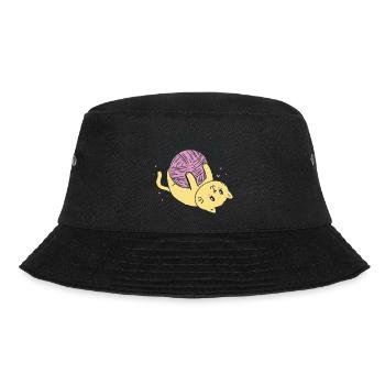 Lütje Katt Low German little cat - Bucket Hat - black - Front - Lela (165cm)