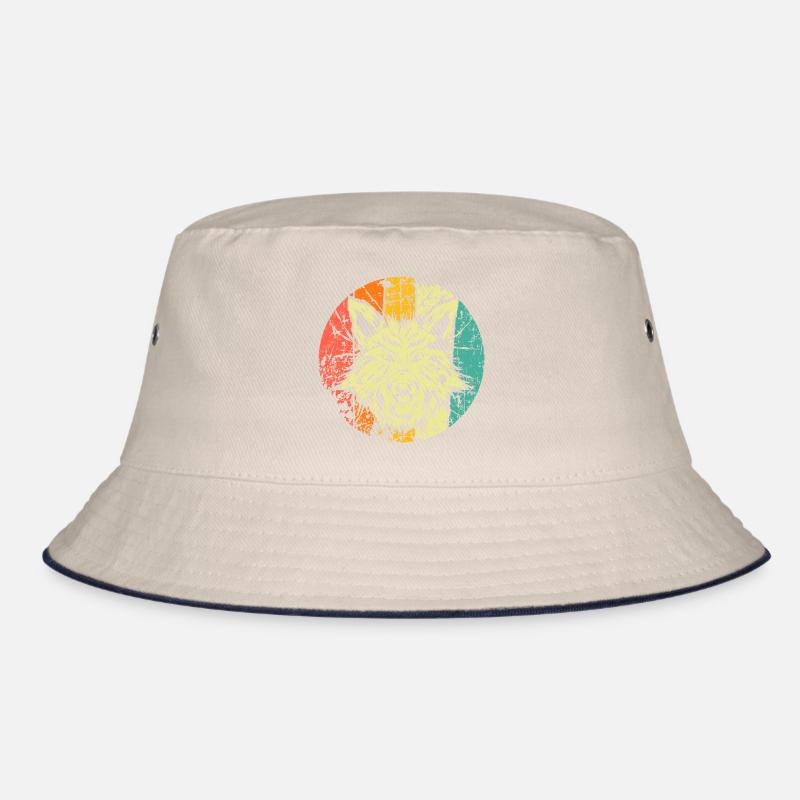 Fuchs Kopf retro Bucket Hat