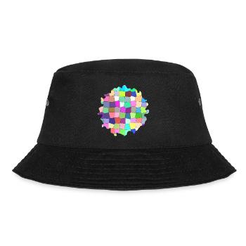 Buntes geometrisches Muster - Bucket Hat - Schwarz - Vorne - Lela (165cm)
