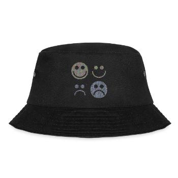 Happy and Sad Stilyzed Faces - Bucket Hat - black - Front - Lela (165cm)