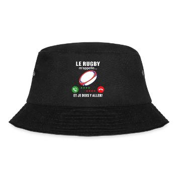 le rugby m'appelle cadeau rugby - Bob - noir - Devant - Lela (165cm)