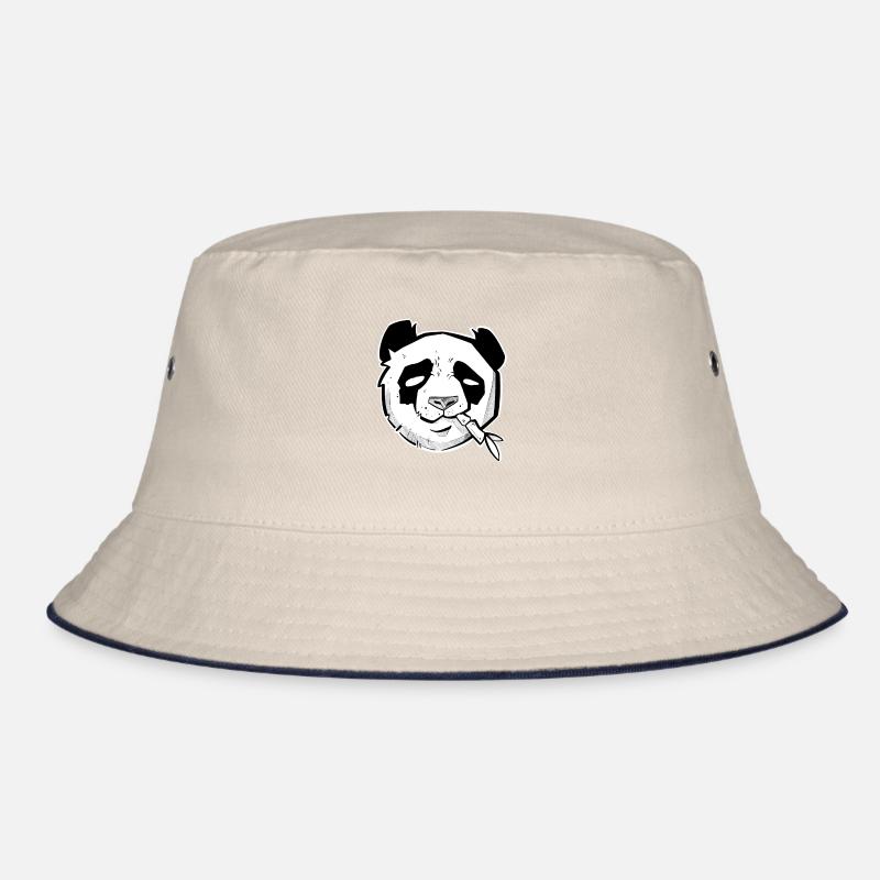 Cute panda head sketchy style and dotwork Bucket Hat
